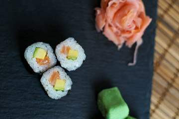 Sushi on a restaurant table