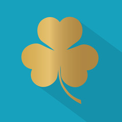 golden clover leaf icon- vector illustration
