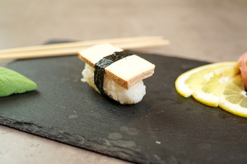 Sushi on a restaurant table