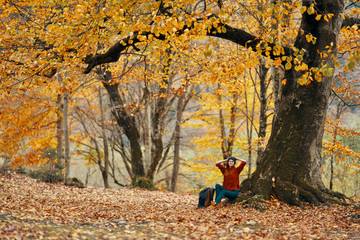 woman in autumn park