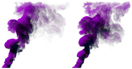 3D illustration of object - cute purple pillar of smoke isolated on white color