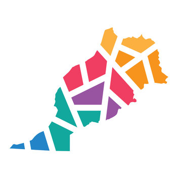 recommend clip art: colorful geometric Morocco map- vector illustration