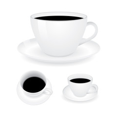 Coffee cup. Realistic coffee cup illustrations set isolated on white background. Part of set.