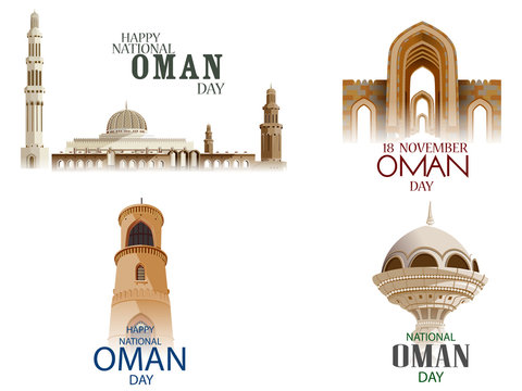 easy to edit vector illustration of patriotic greetings background for Happy National Oman Day on 18th November