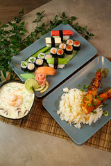 Sushi on a restaurant table