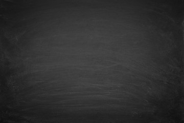 Working place on empty rubbed out on blackboard chalkboard texture background for classroom or wallpaper, add text message.