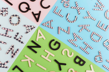 Random arrangement of alphabets for background