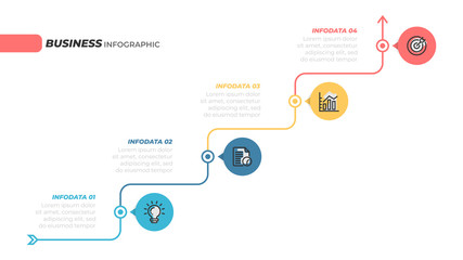 Timeline infographic design vector element with marketing icons. Business concept with 4 step, option.