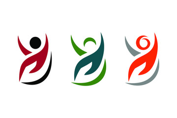 hand with people style for icon or logo design concept