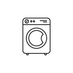 Washing machine icon design line style isolated on white background. Vector illustration