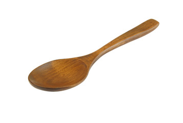 Wooden spoon isolated on white background