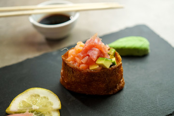 Sushi on a restaurant table