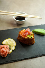 Fototapeta na wymiar Sushi on a restaurant table