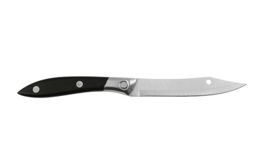 Black kitchen knife isolated on white background