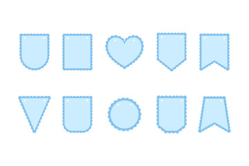 Set of scalloped bunting banners. Frames for party. Happy birthday. Decorations for carnavail.