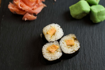 Sushi on a restaurant table