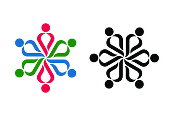 ornament people connected concept with colorful and one black color ready to use