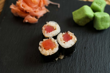 Sushi on a restaurant table