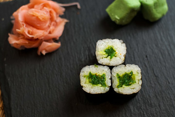 Sushi on a restaurant table