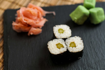 Sushi on a restaurant table