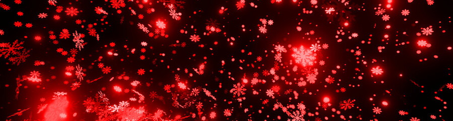 Bokeh abstract Christmas and new year background with stunning motion of snowflakes lighting. 3d illustration