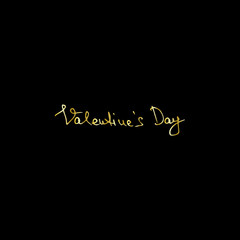 Valentines day love golden text hand written in doodle style . love lettering.valentines day calligraphy in vector