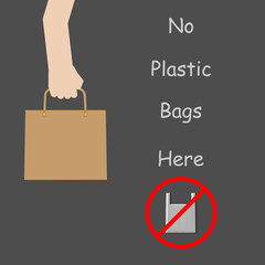 Concept of environmental conservation. No plastic bags here