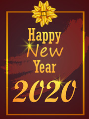 easy to edit vector illustration of Happy New Year 2020 wishes seasonal greeting background