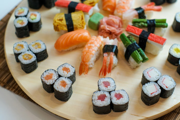 Sushi on a restaurant table