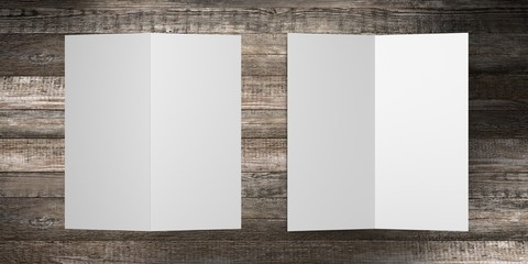 Leaflet/ brochure/ invitation mockup (2 x DL, 2 x 99x210 mm) - 3D rendering