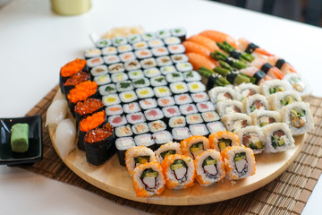 Sushi on a restaurant table