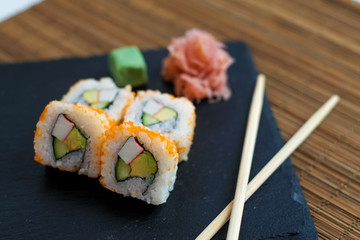 Sushi on a restaurant table