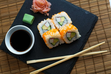 Sushi on a restaurant table