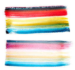 Colorful watercolor splashing in the paper. Abstract hand drawn it is wet texture background with paint brushes. Picture for creative wallpaper or design art work. Pastel colors tone.