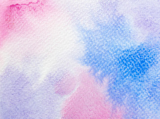 Abstract hand drawn watercolor. Colorful splashing in the paper. It is wet texture background with paint brushes. Picture for creative wallpaper or design art work. Pastel colors tone.
