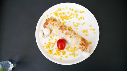 Tortilla on a restaurant table