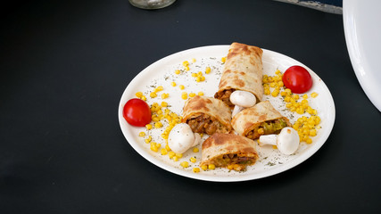 Tortilla on a restaurant table