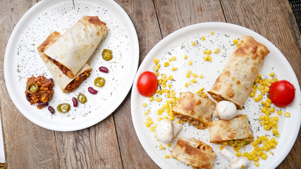 Tortilla on a restaurant table