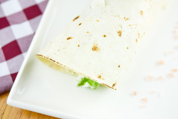 Tortilla on a restaurant table
