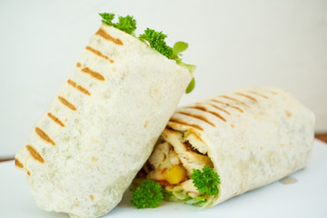 Tortilla on a restaurant table