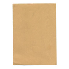 Old paper texture. Blank vintage page. Rough faded sheet surface. Empty place for text. Isolated on white background. Perfect for retro and grunge style design.