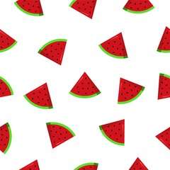 Seamless watermelon slices icon. Watermelon vector pattern background