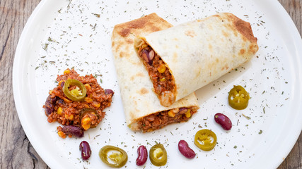 Tortilla on a restaurant table