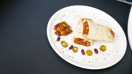 Tortilla on a restaurant table