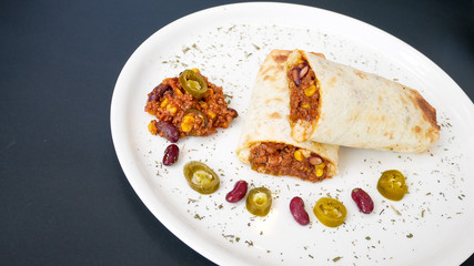 Tortilla on a restaurant table