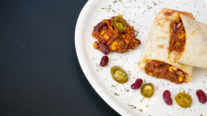 Tortilla on a restaurant table