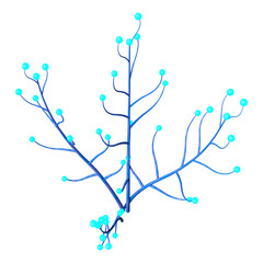 3D Rendering Alien Plant on White