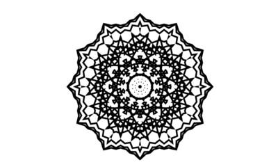 Black mandala ornament isolated pattern