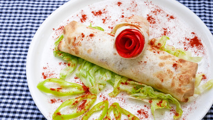 Tortilla on a restaurant table