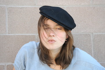 French girl expressions outdoors.